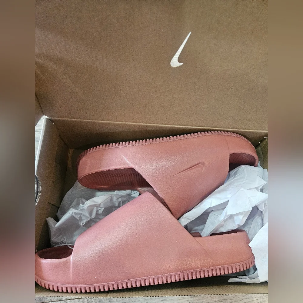 Nike Calm Slide Smokey Mauve Purple Sandal Slip On Women 10 Canyon Pink NIB - Picture 3 of 4